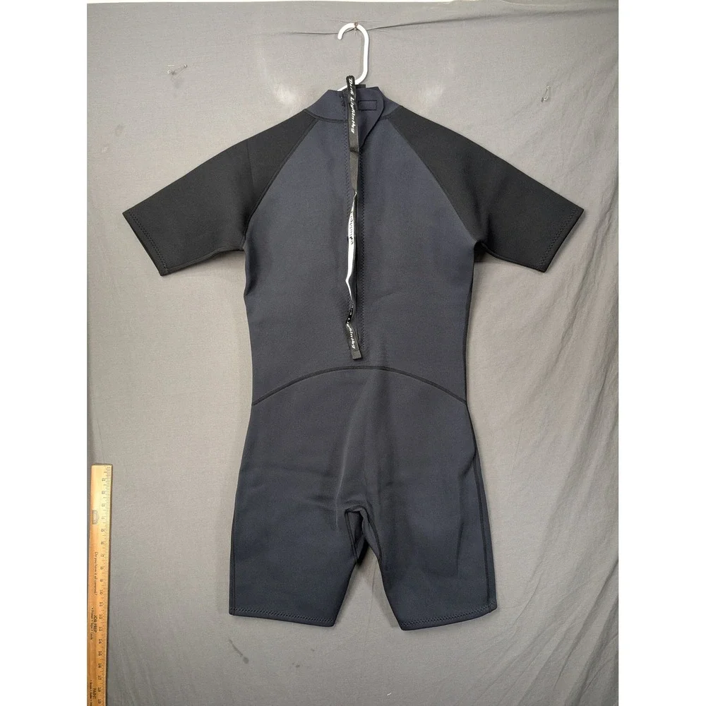 Dark Lightning Mens Shorty Wetsuit XL Black Neoprene Short Sleeve Back Zip 6271